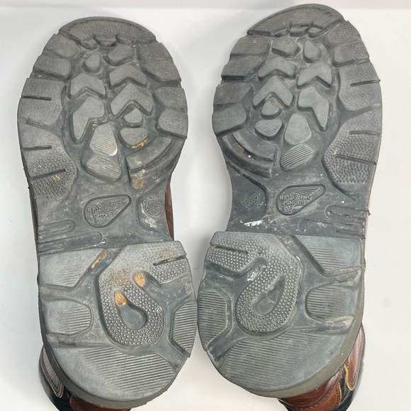 Red Wing Shoes Dark Brown Leather Steel Toe Waterproof Work Boots Mens Size 9 - Picture 11 of 12